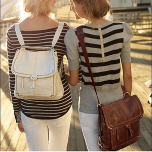 The Sak Brown leather Women's Backpack and Shoulder Bag